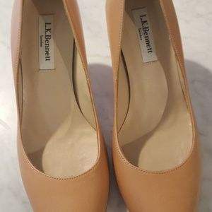 L.K. Bennett Nude Leather Pumps